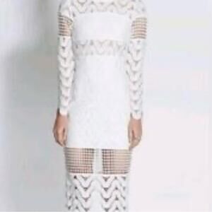 Premonition State of Grace Midi Elegant White Lace Dress Bodycon Size 6